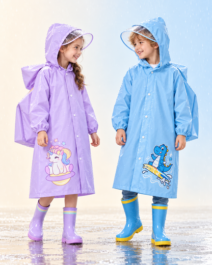 Splashy Unicorn & Dino Çocuk Yağmurluğu