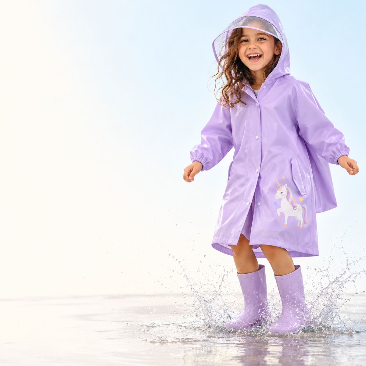 Splashy Unicorn & Dino Çocuk Yağmurluğu